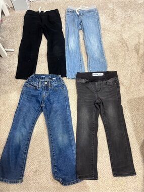 Lot of little boy size 5 pants jeans black jeans 5 slim Old Navy cat and Jack